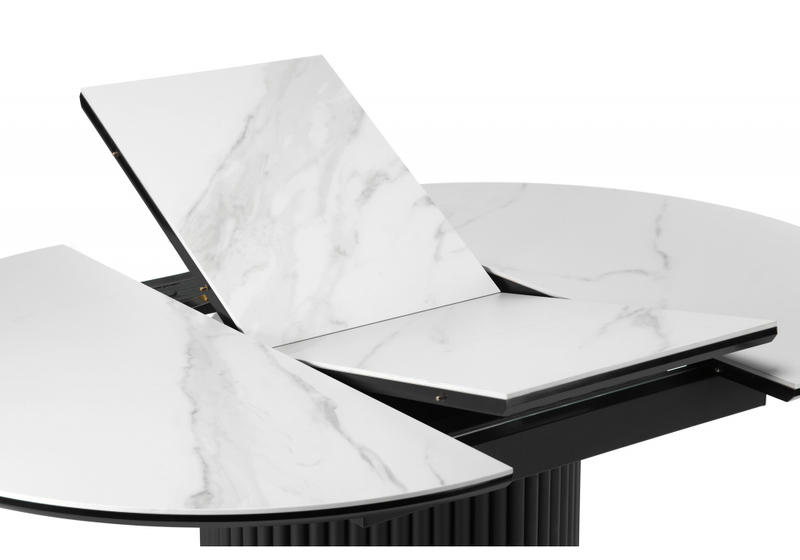 Керамический стол, Стивен 100(140) snow white / черный