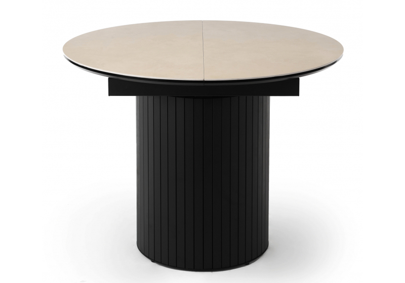 Керамический стол, Лорен 100(140) okara light yellow / черный