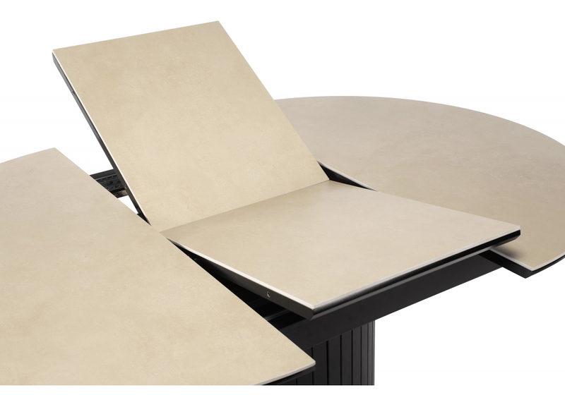 Керамический стол, Лорен 100(140) okara light yellow / черный