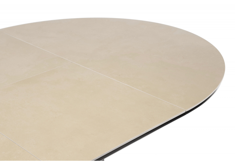 Керамический стол, Лорен 100(140) okara light yellow / черный