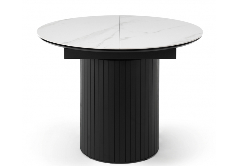 Керамический стол, Лорен 100(140) snow white / черный