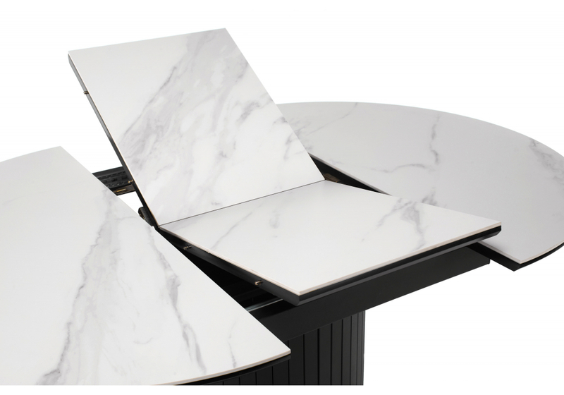 Керамический стол, Лорен 100(140) snow white / черный