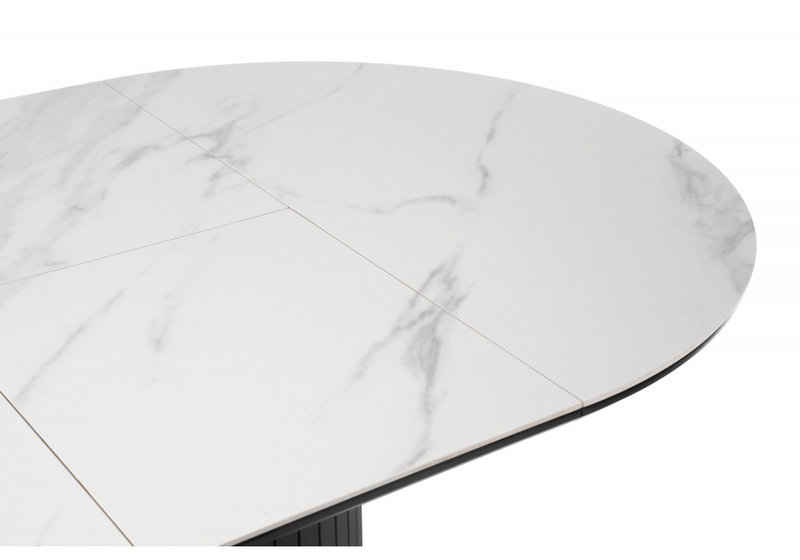 Керамический стол, Лорен 100(140) snow white / черный