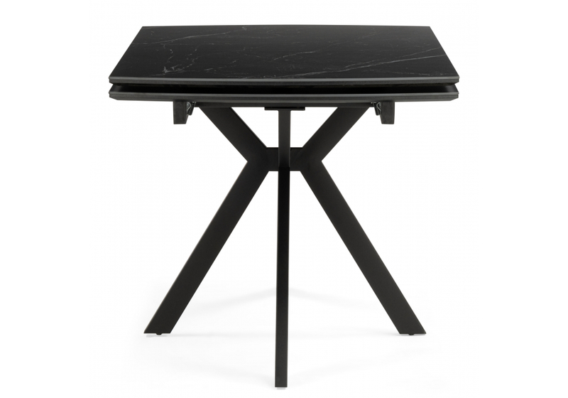 Керамический стол, Катчел-2 120(180)x80 matte черный мрамор / черный