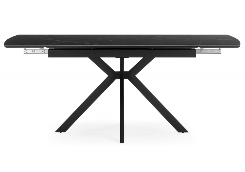 Керамический стол, Катчел-2 120(180)x80 matte черный мрамор / черный