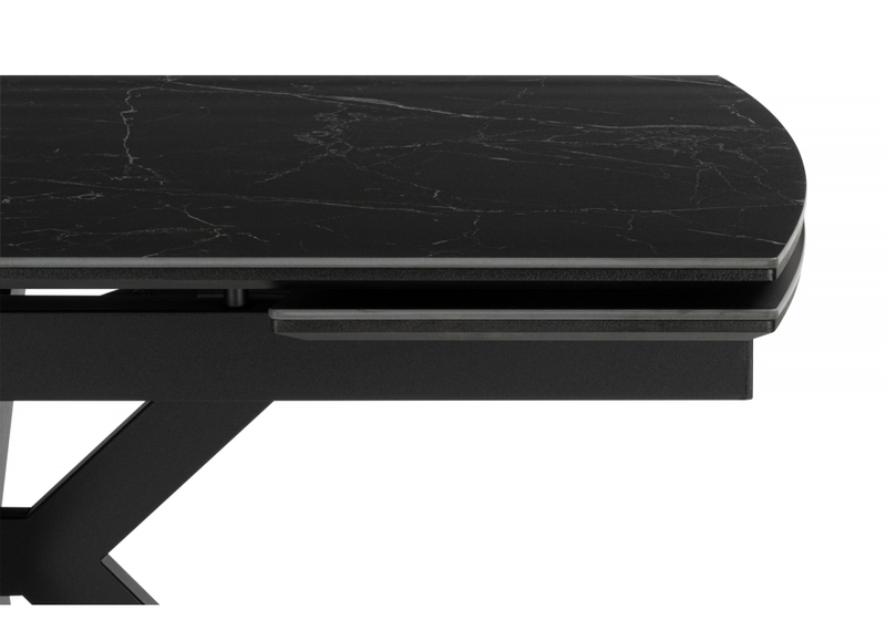 Керамический стол, Катчел-2 120(180)x80 matte черный мрамор / черный