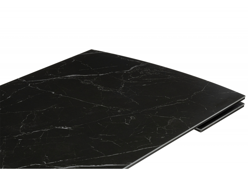 Керамический стол, Катчел-2 120(180)x80 matte черный мрамор / черный