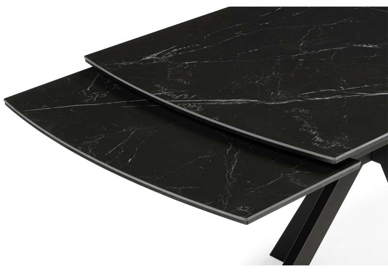 Керамический стол, Катчел-2 120(180)x80 matte черный мрамор / черный