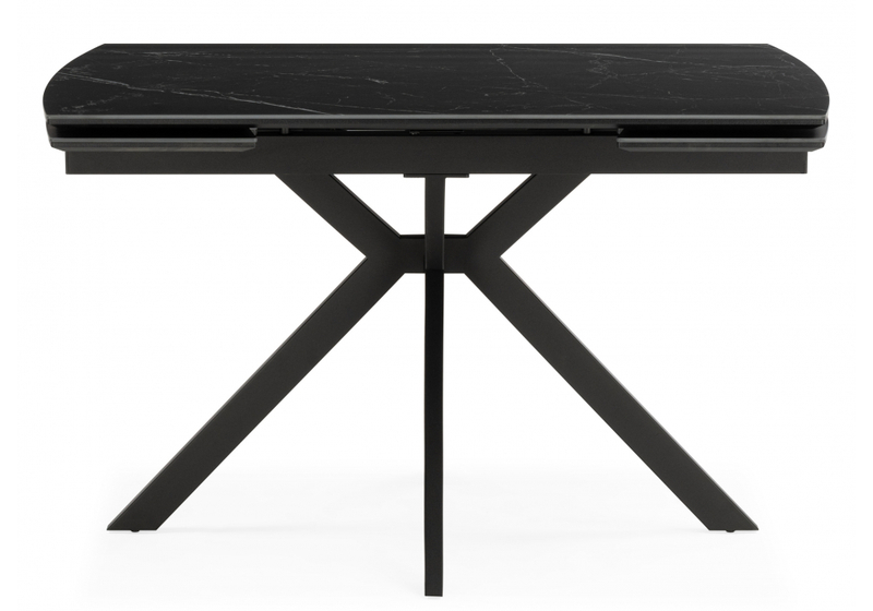 Керамический стол, Катчел-2 120(180)x80 matte черный мрамор / черный