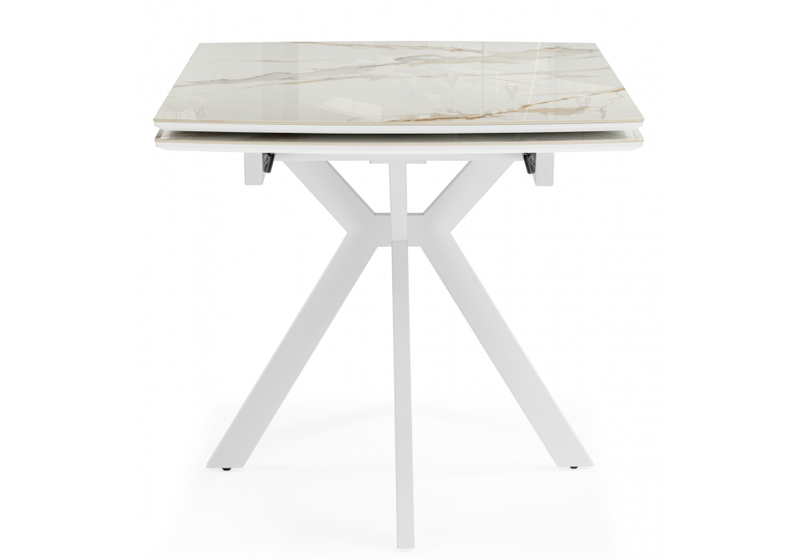 Керамический стол, Катчел-2 120(180)x80 calacatta gold / белый