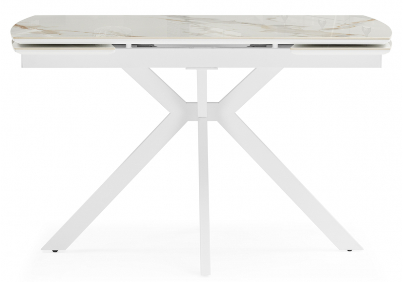 Керамический стол, Катчел-2 120(180)x80 calacatta gold / белый