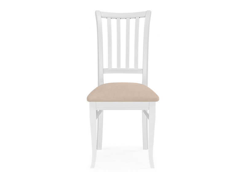 Стул деревянный, Фрезино с проножкой бежевый велюр / белый
