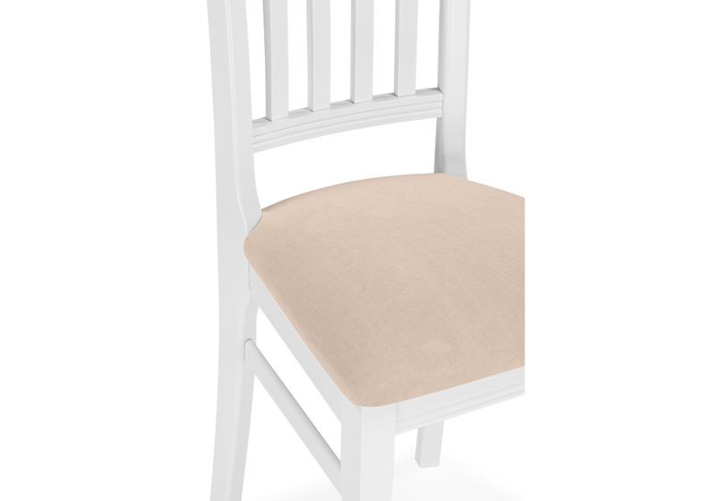 Стул деревянный, Фрезино с проножкой бежевый велюр / белый