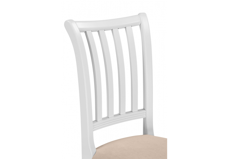 Стул деревянный, Фрезино с проножкой бежевый велюр / белый