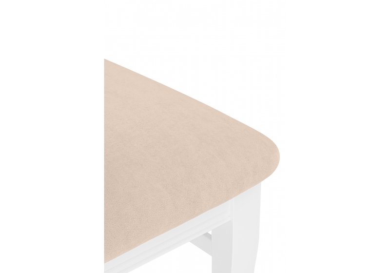 Стул деревянный, Фрезино с проножкой бежевый велюр / белый