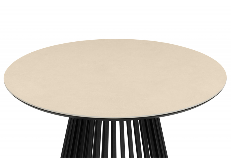 Керамический стол, Нэнси 90 okara light yellow / черный