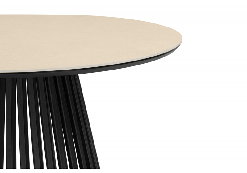 Керамический стол, Нэнси 90 okara light yellow / черный