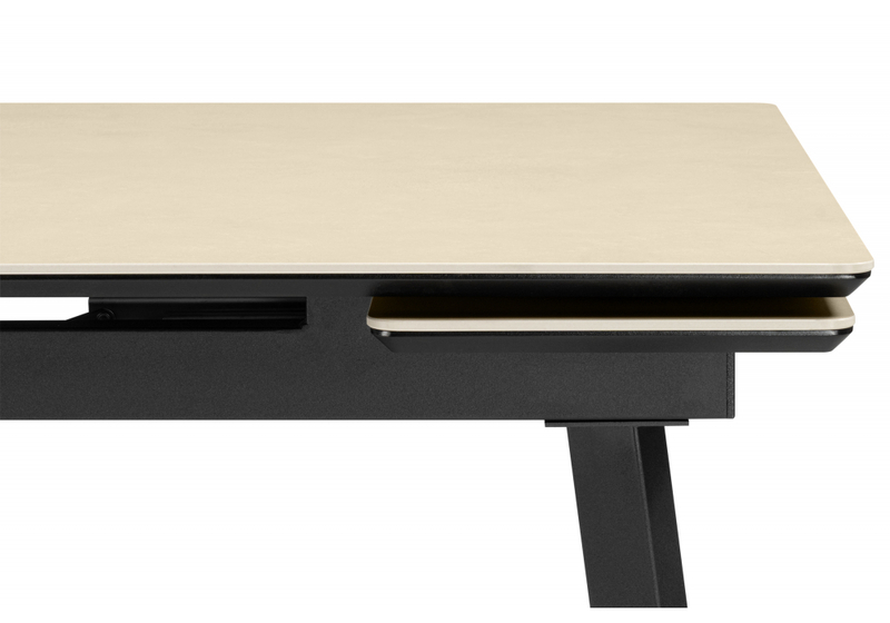 Керамический стол, Норман 120(180)х80 okara light yellow / черный