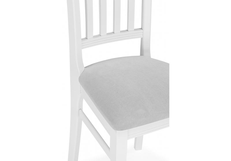 Стул деревянный, Фрезино с проножкой серый велюр / белый