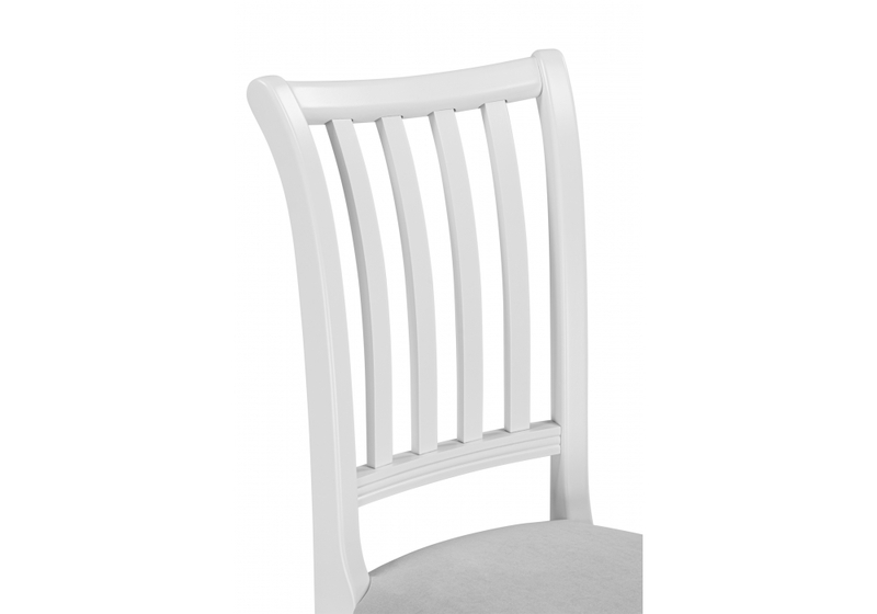 Стул деревянный, Фрезино с проножкой серый велюр / белый