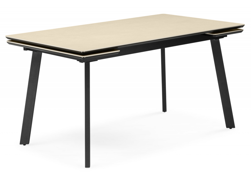 Керамический стол, Норман 140(200)х80 okara light yellow / черный