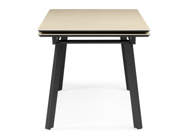 Керамический стол, Норман 140(200)х80 okara light yellow / черный