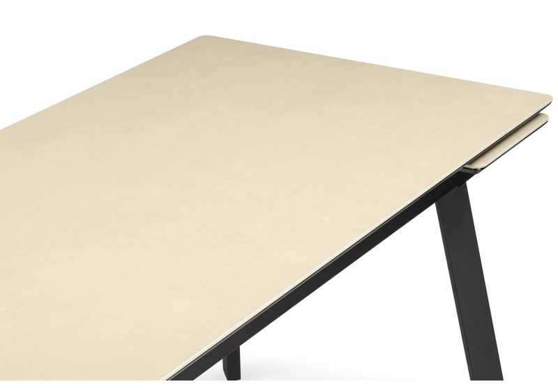 Керамический стол, Норман 140(200)х80 okara light yellow / черный