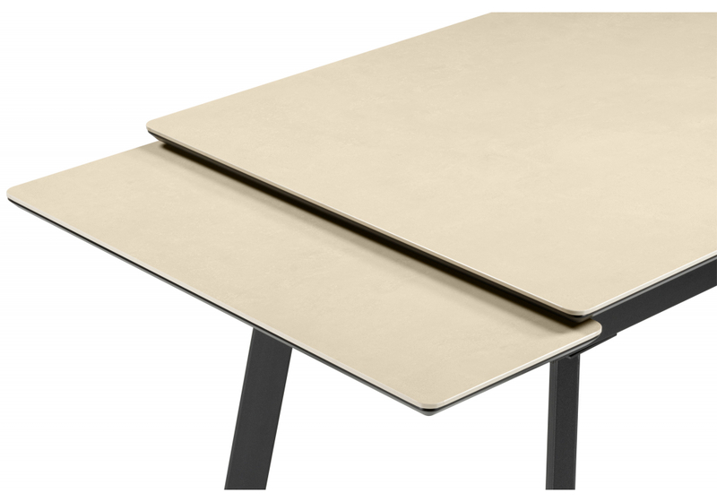 Керамический стол, Норман 140(200)х80 okara light yellow / черный