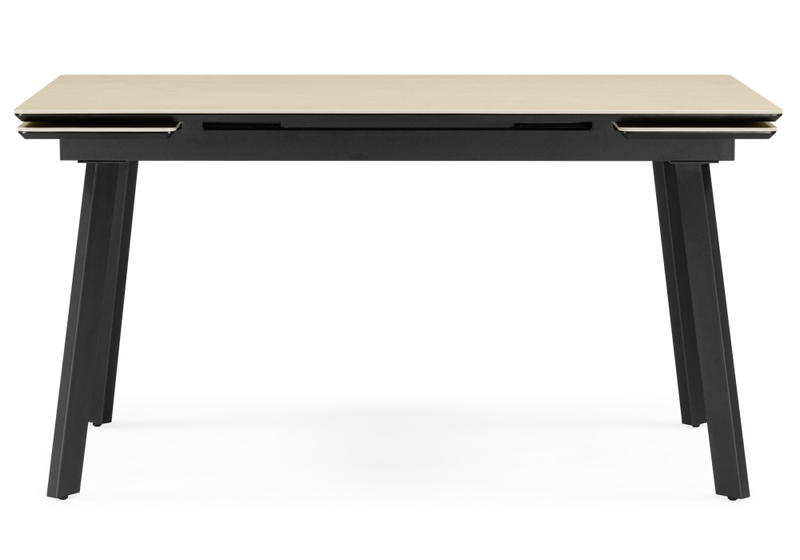 Керамический стол, Норман 140(200)х80 okara light yellow / черный