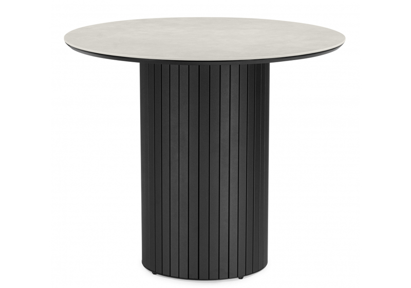 Керамический стол, Гравент 90 carmen light grey / черный