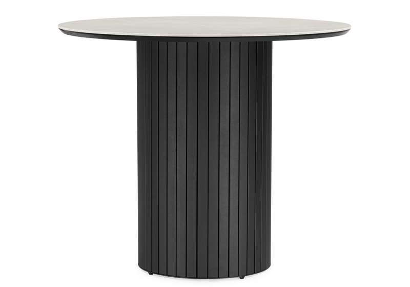 Керамический стол, Гравент 90 carmen light grey / черный