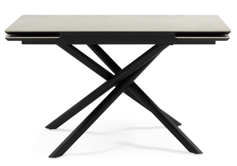 Керамический стол, Мэриан 140 (200) х 80 carmen light grey / черный