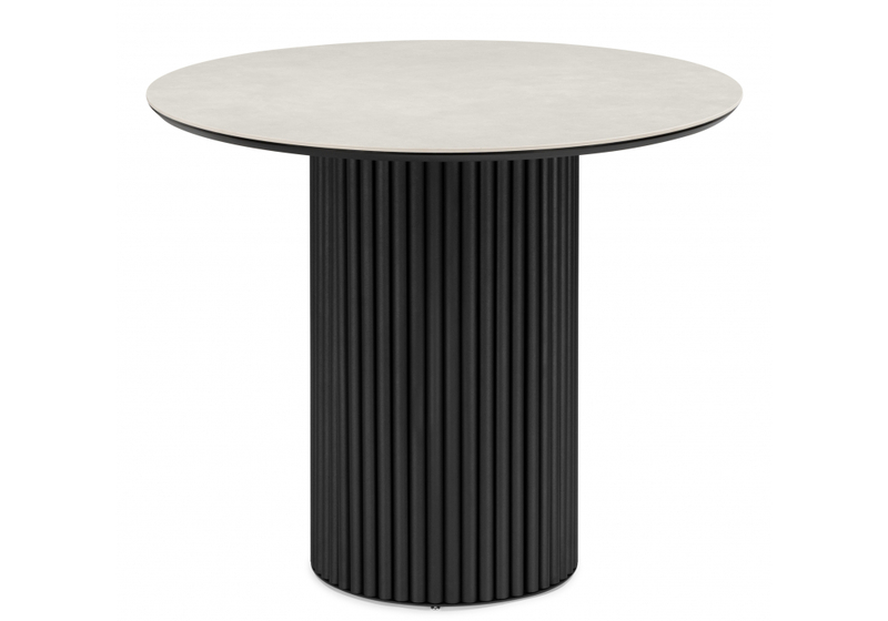 Керамический стол, Барел 89 carmen light grey / черный