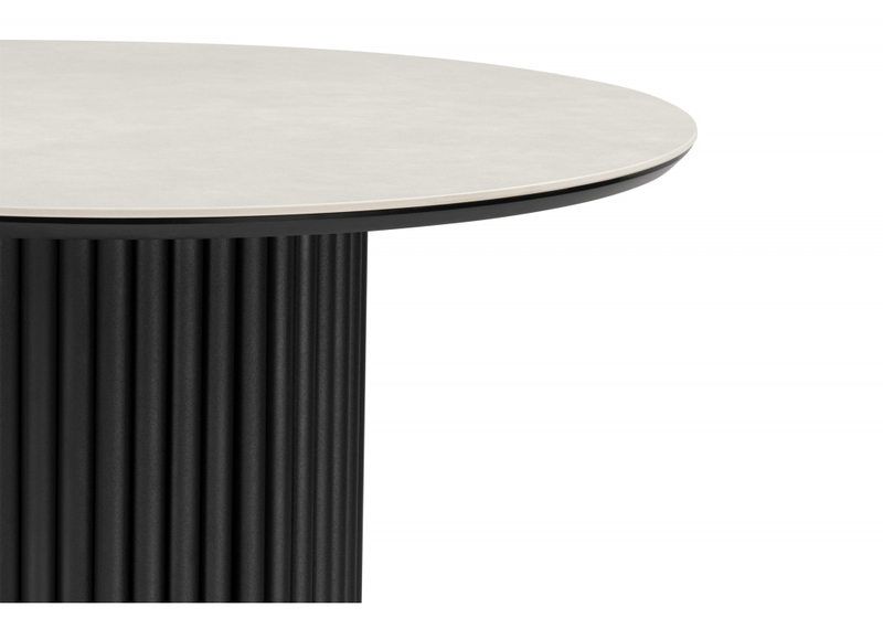 Керамический стол, Барел 89 carmen light grey / черный