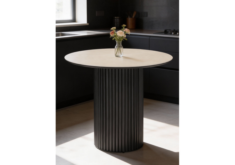 Керамический стол, Барел 89 okara light yellow / черный