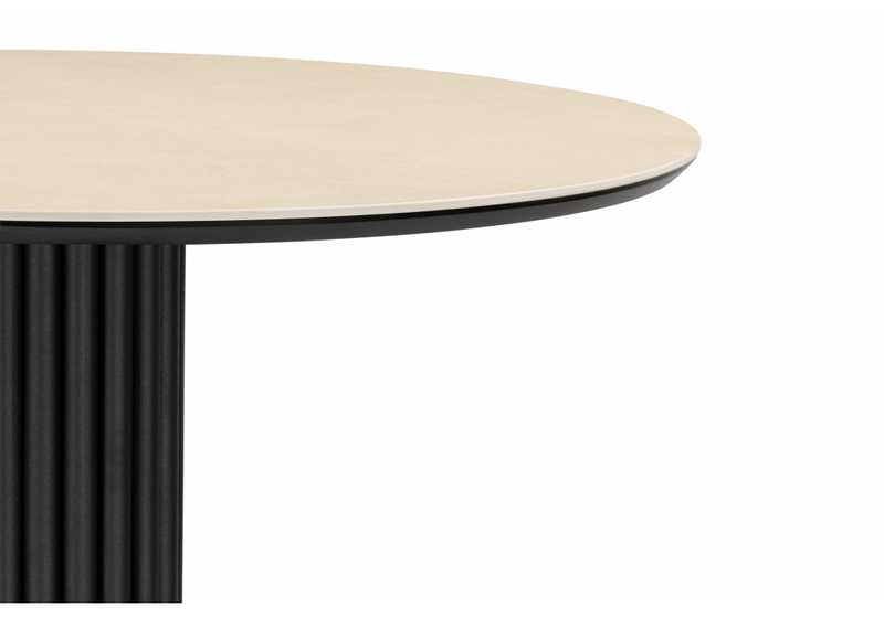 Керамический стол, Кэмерон 90 okara light yellow / черный