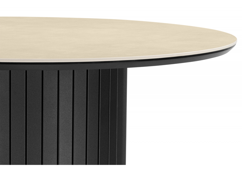 Керамический стол, Гравент 90 okara light yellow / черный