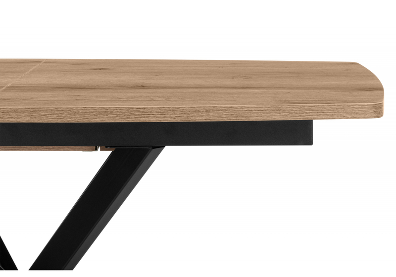 Стол деревянный, Палу 130(170)х80 дуб веллингтон / черный