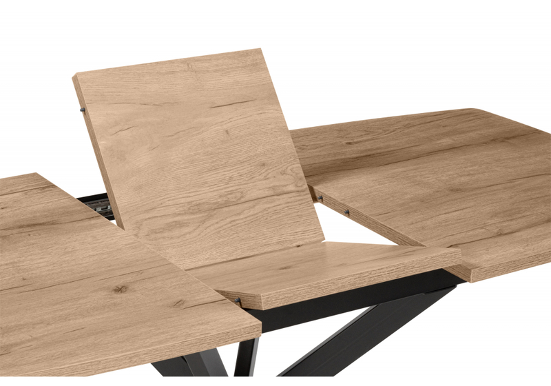 Стол деревянный, Палу 130(170)х80 дуб веллингтон / черный