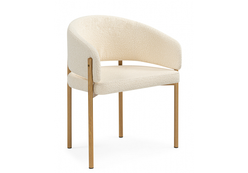 Стул на металлокаркасе, Janin white / wooden metal