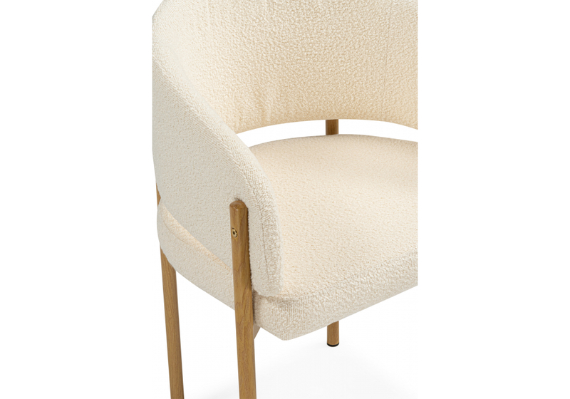 Стул на металлокаркасе, Janin white / wooden metal