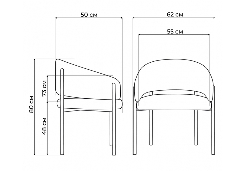 Стул на металлокаркасе, Janin white / wooden metal