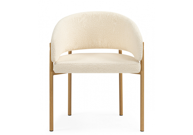 Стул на металлокаркасе, Janin white / wooden metal