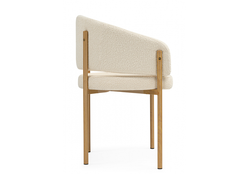 Стул на металлокаркасе, Janin white / wooden metal