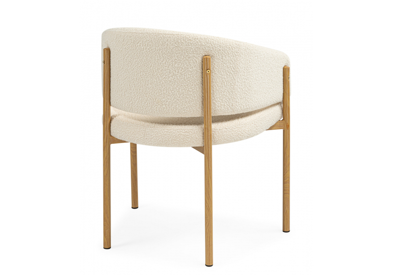 Стул на металлокаркасе, Janin white / wooden metal