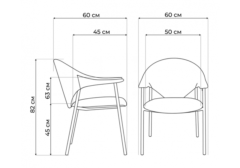 Стул на металлокаркасе, Vigo gray