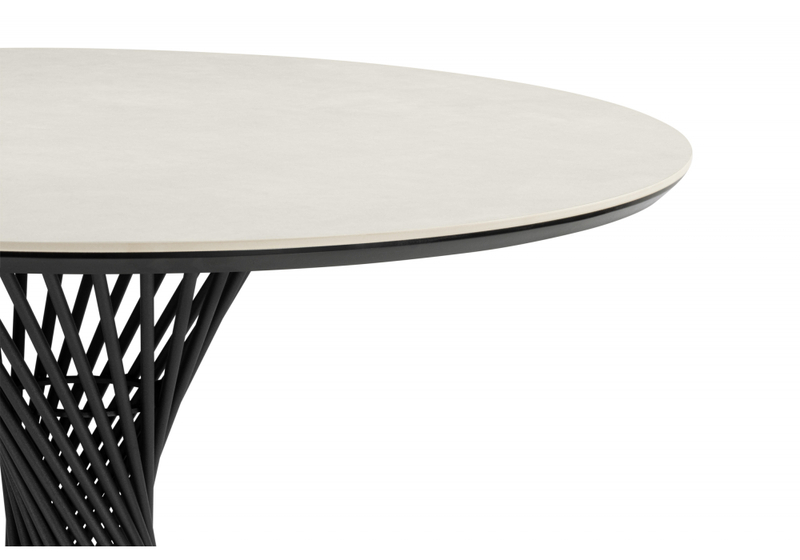 Керамический стол, Вивиен 90 carmen light grey / черный