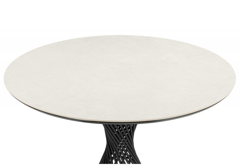 Керамический стол, Вивиен 90 carmen light grey / черный