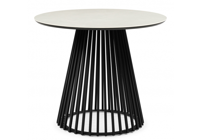 Керамический стол, Нэнси 90 carmen light grey / черный