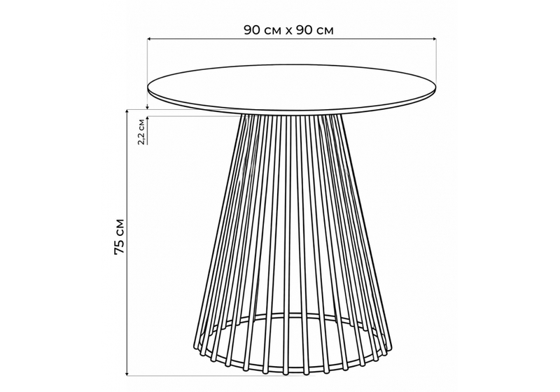 Керамический стол, Нэнси 90 carmen light grey / черный